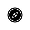 Compass icon. Navigation equipment symbol black silhouette. Royalty Free Stock Photo